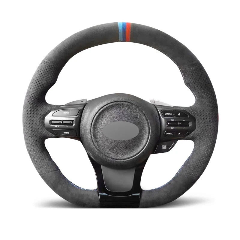 High Quality Genuine Leather Suede Steering Wheel Cover M Colours Thread Car Accessories for KIA OPTIMA CEED CEE'D 2 PROCEED PRO