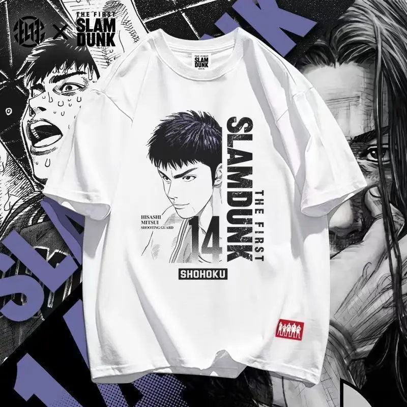 Heavy 100% Cotton SLAM DUNK T-shirt Movie SLAM DUNK Surrounding Anime Sakuragi Flower Road Upgraded Edition