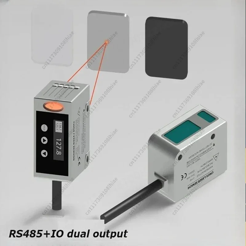1pc RS485 Laser Displacement Sensor 0.1mm Accuracy Non-Contact Distance Sensor 40-1000mm Range for Industry Automation