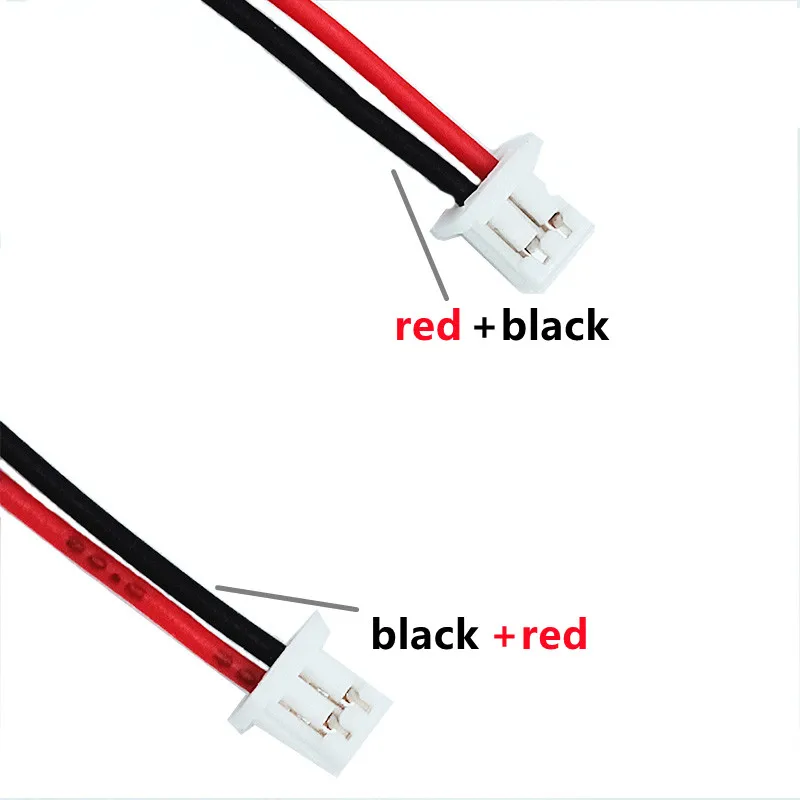 20pcs/LOT JST 28AWG MX1.25  Connector Wire Cable 2PIN Red Black / Black Red Electronic Wire Single End 40MM~300MM 1.25mm Pitch