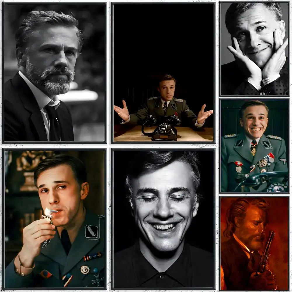 Actor Christoph Waltz Poster Self-adhesive Living Room Bedroom Party Bar Decor Moisture-proof Fade-resistant