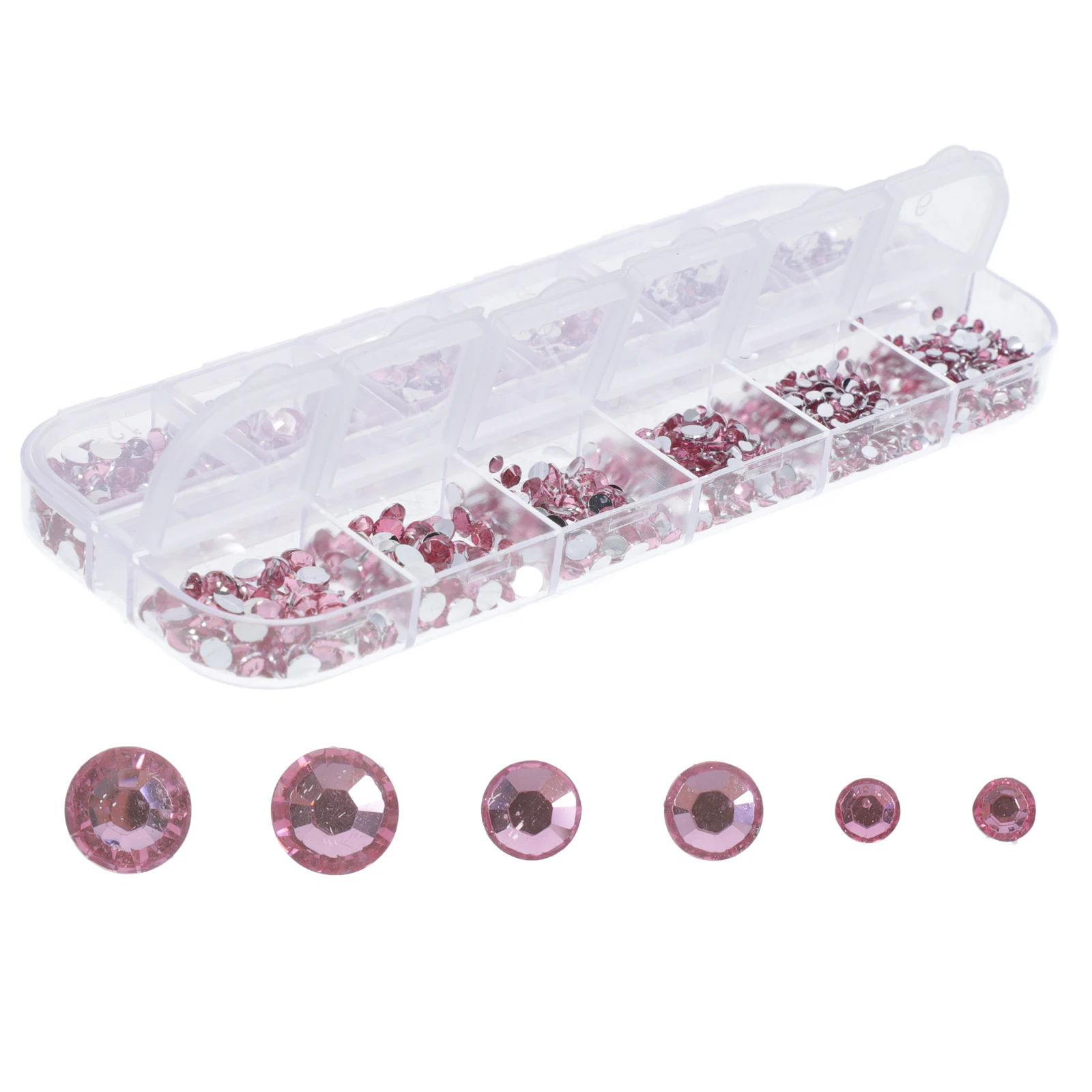Mixed Size Cherry Blossom Pink Acrylic Flatback Nail Rhinestones DIY Body Face Eye Makeup Crafts Decoration Fix A Flat
