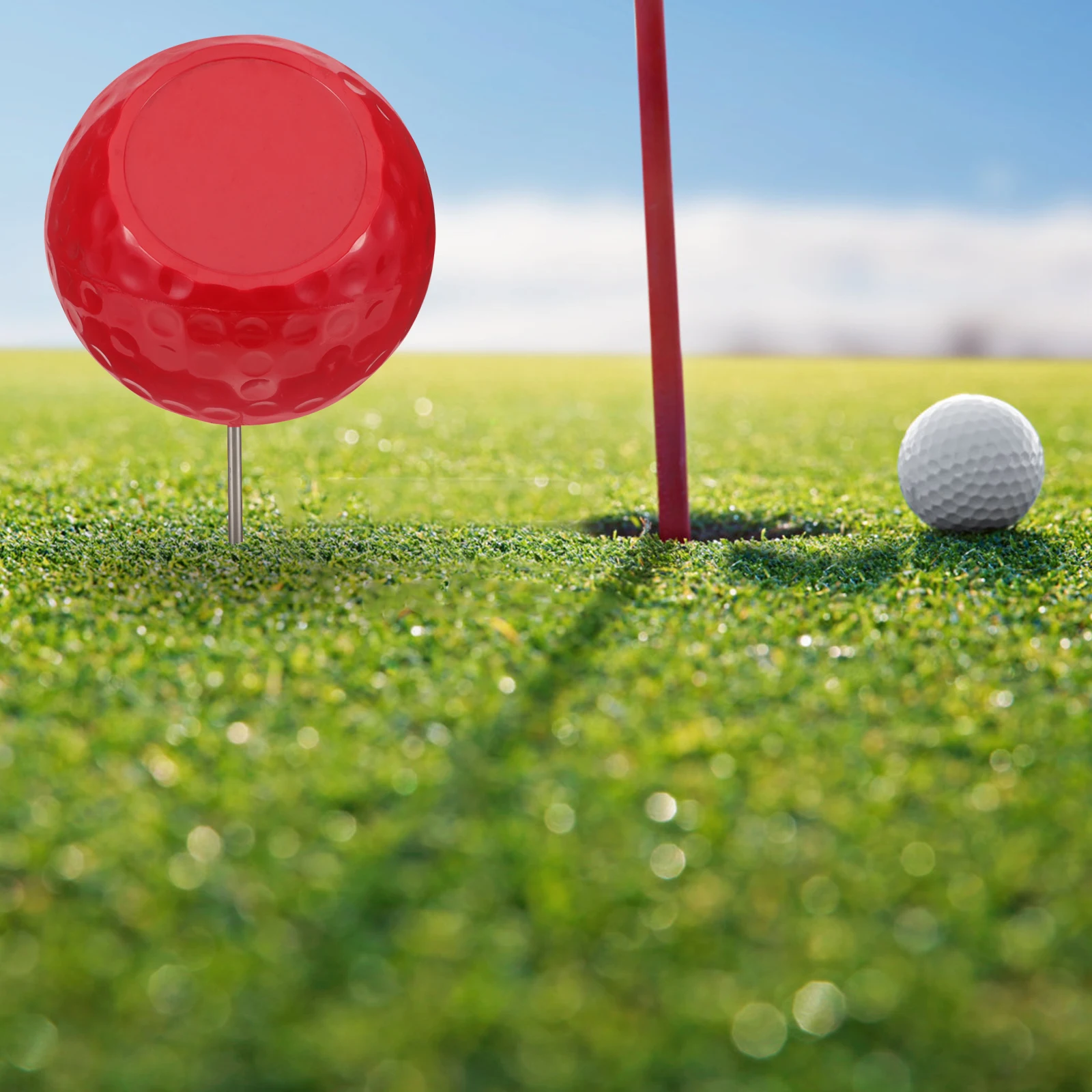 

Golf Course Tee Golden Supplies Red 1Pc Golf Tee Marker Durable Decorative Practical Long Lasting
