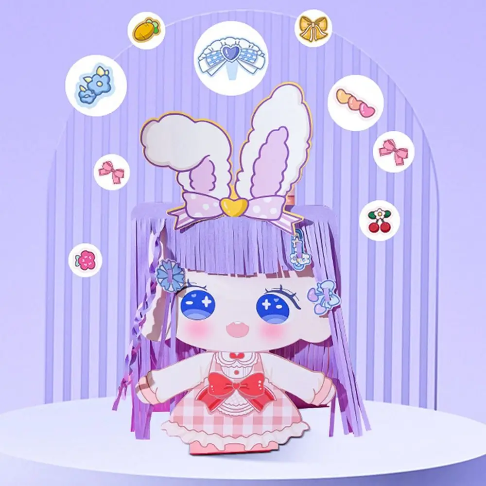 สติกเกอร์ติดผมการ์ตูน DIY หลากสี ไม่ต้องตัด 3 มิติ ติดซ้อนและแปะได้