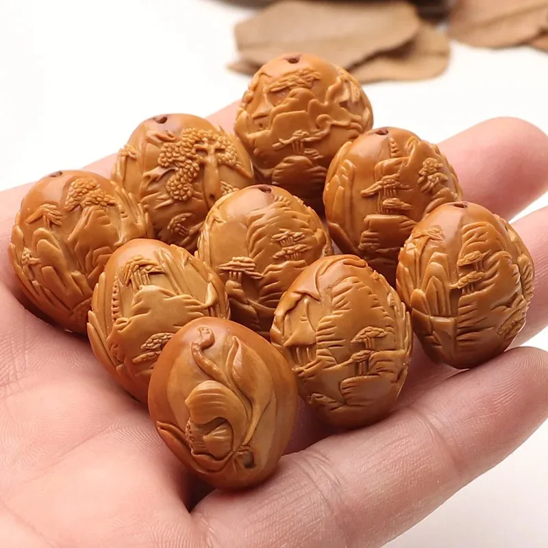 20 مللي متر الجوز على الوجهين تنقش ثمانية كنوز الذهبي جمع الحظ الزيتون هو يده