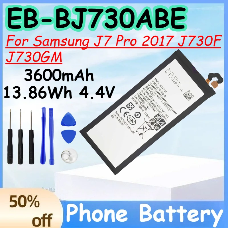 

EB-BJ730ABE 3600mAh 13.86Wh 4.4V Battery for Samsung J7 Pro 2017 J730F J730GM Replace Mobile Phone Battery +Free Tools