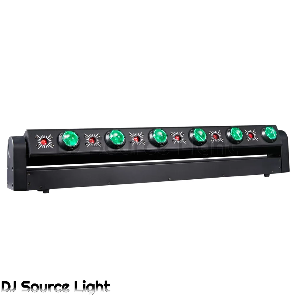 DJ Laserprojector 6X10W LED Beam + 6X500MW RODE Laser Moving head Podiumlicht Running Effect DMX512 Voor DJ Disco Club Podiumeffect