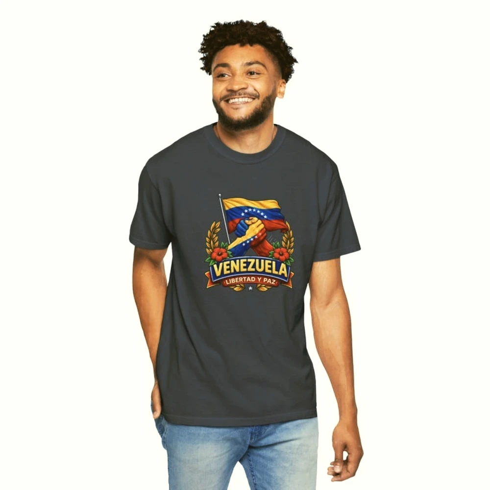 Venezuela Flag T-Shirt Libertad Y Paz Venezuelan Pride Shirt Hope & Freedom Unisex Tee Men Women Fashion Crewneck Cotton Tops