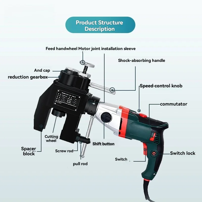 New External Clamp Type Pipe Beveling Machine, Imported Motor, Electric Round Pipe Chamfering, Stainless Steel Pipe External