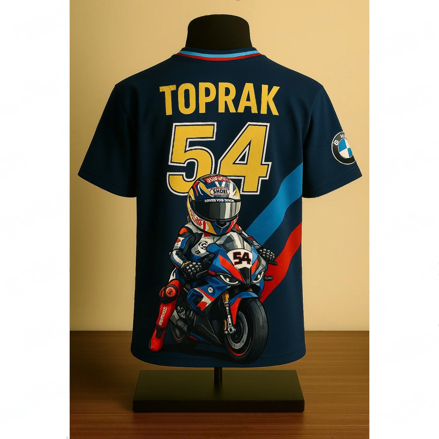

2025 Y2K Cartoon Toprak #54 Classic SBK BMW M Power T-Shirt – Retro Soft & Comfortable Moto Racing Tee for Superbike Fans