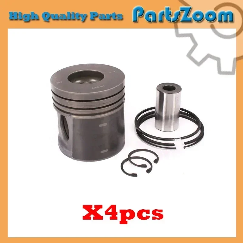 

4PCS Piston & Ring Kit STD For Kioti DK752 DK751C Tractor