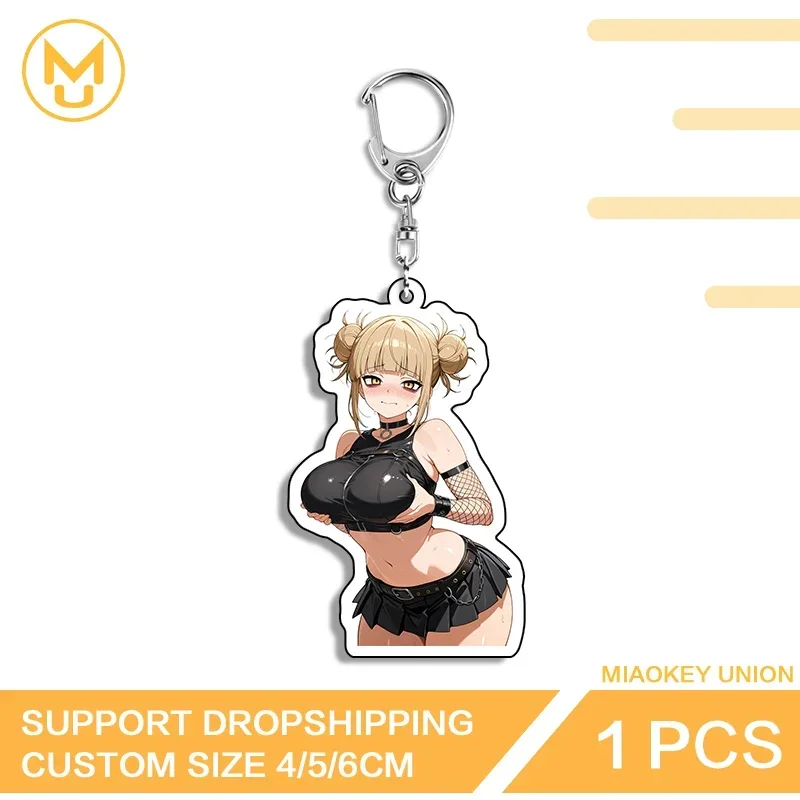 Alluring Toga Himiko Holds Her Chest High Quality Acrylic Key Chains Ingenious Hot Selling Anime Waifu Jewelry Accessories Gifts