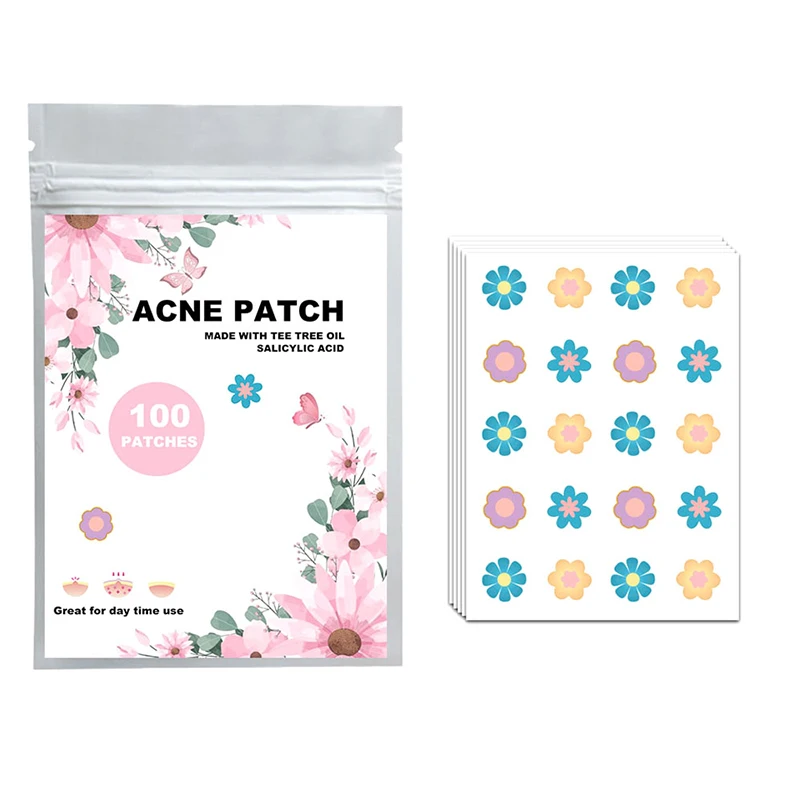 100pcs Acne Patches Flower Panda Shaped Acne Treatment Sticker Invisible Acne Cover Removal Pimple Patch Skin Care