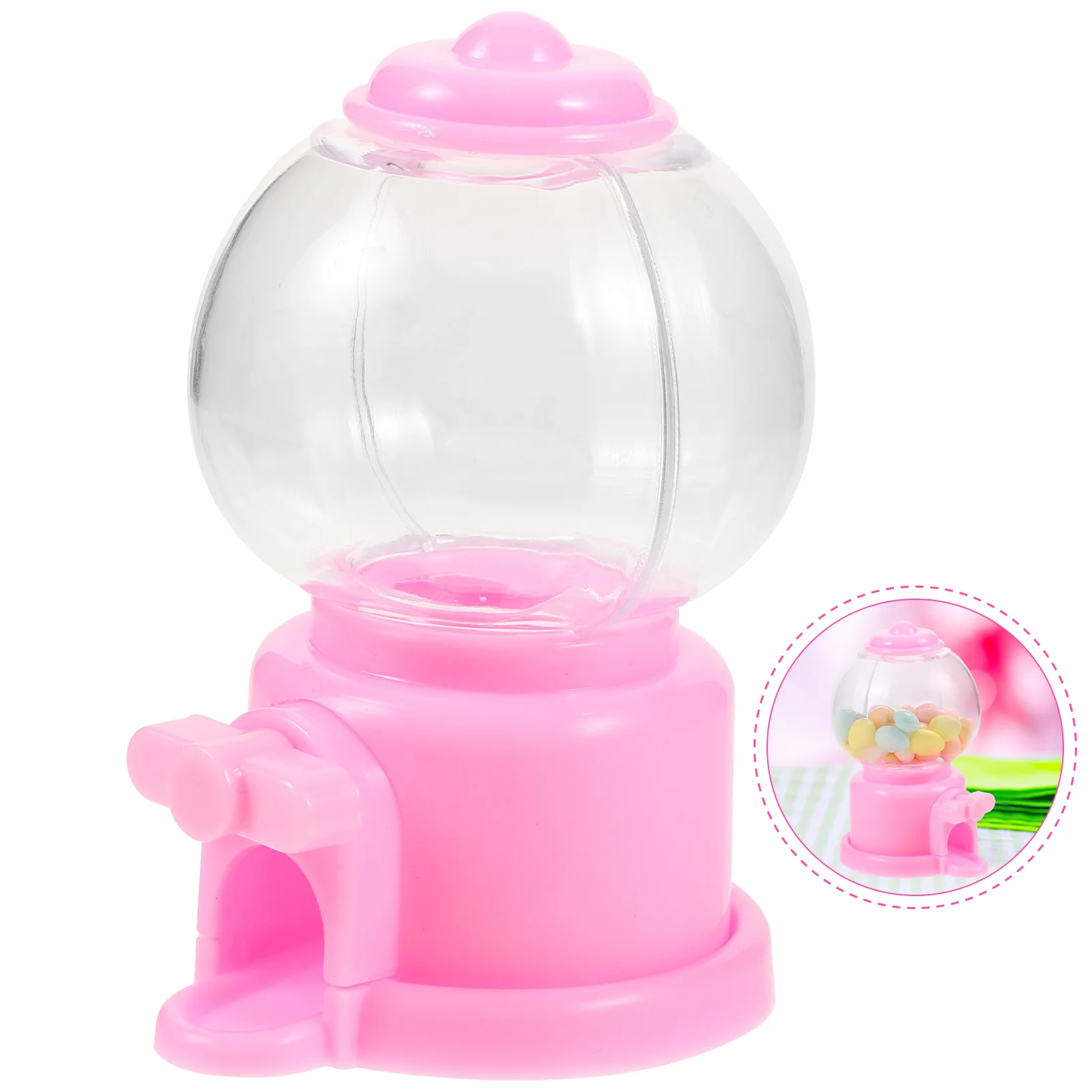 Máquina automática de gumball para crianças, máquinas de agarrar doces, mastigar 10x6cm, mini coletores, gumballs dispensador, rosa, crianças