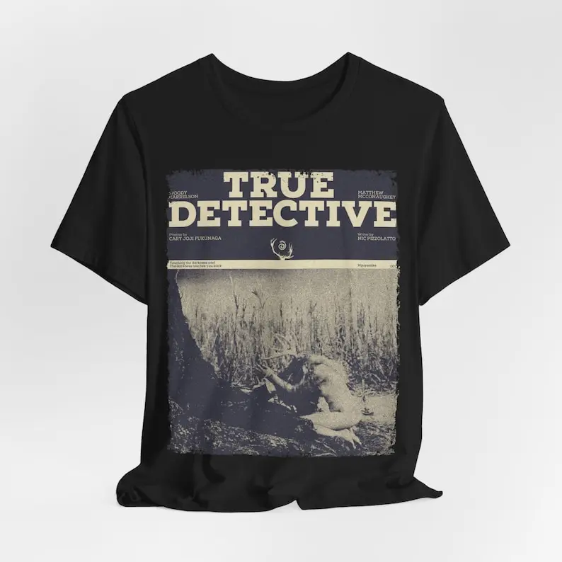 Aesthetic True Detective Vintage Halloween Horror Movie Streetwear Unisex Graphic Unisex Short Sleeve T-Shirt