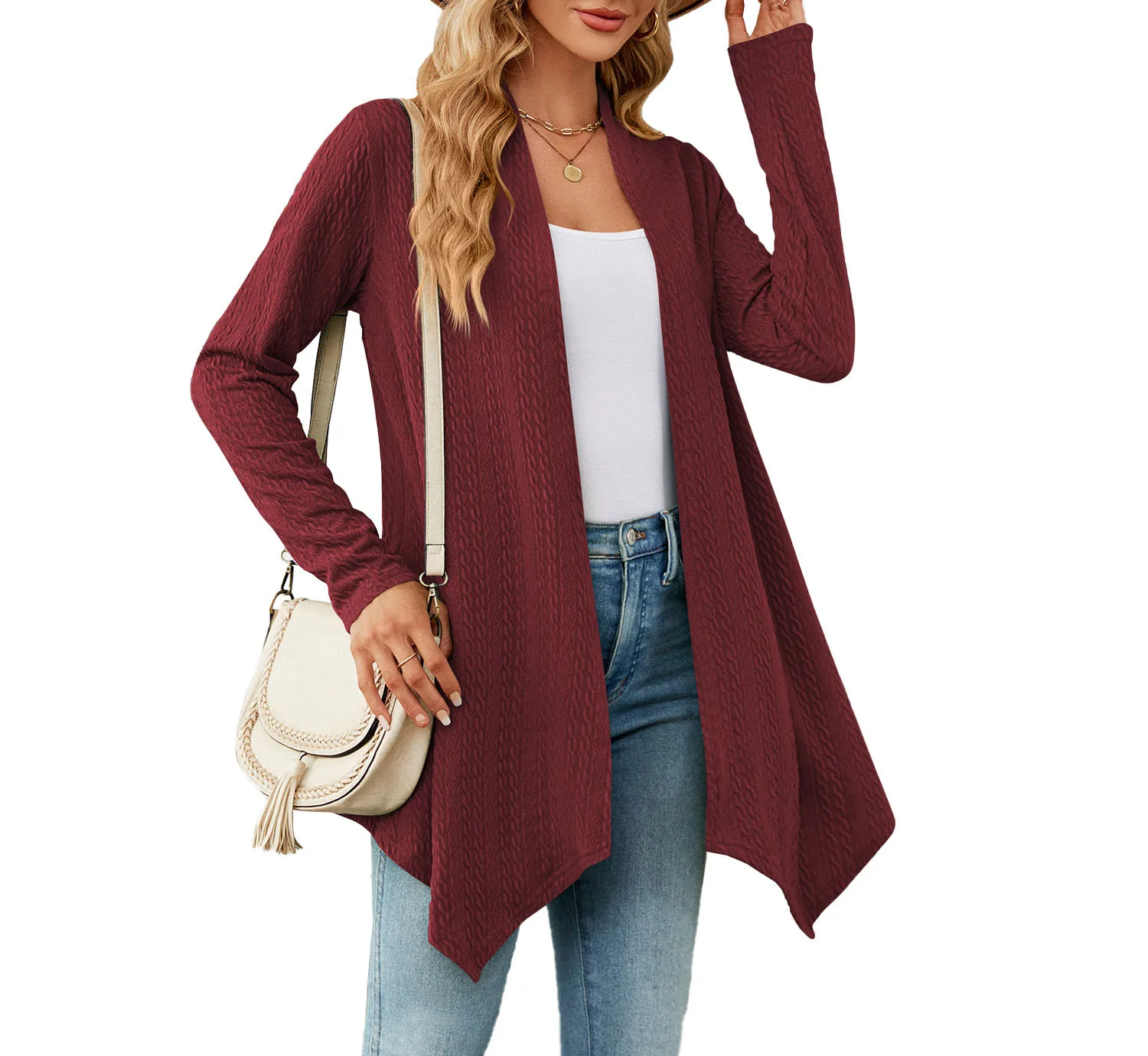 2023 Autumn and Winter Fashion New Solid Color Loose Long-sleeved Cardigan Jacket Female