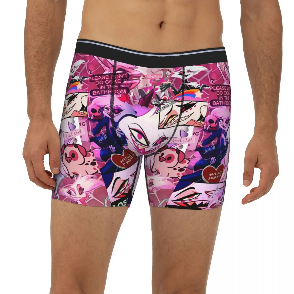 سراويل داخلية طويلة بوكسر سراويل داخلية للرجال من Angel Dust Hazbins ملابس داخلية جيدة التهوية لهدية صديقها للرجال #2