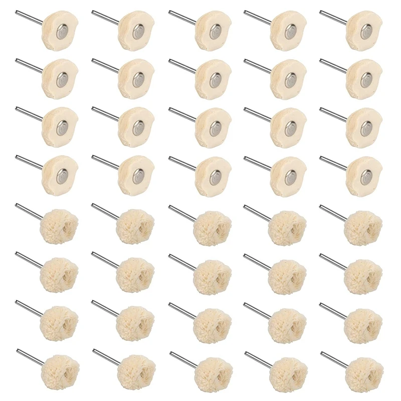 

40Pcs Polishing Brush Buffing Wheels Soft Fine Buff Wheels for Polishing Jewelry Dremel Rotary Drill Tool Accessories