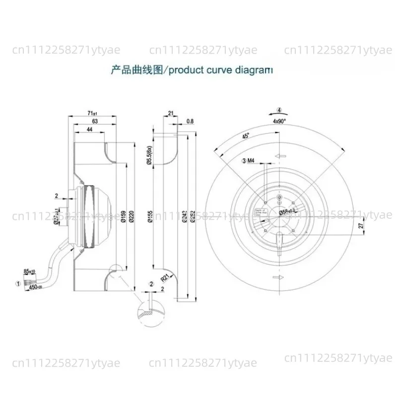 R2E220-AA40-71/80/B8/23/25/05/C2 original axial flow fan