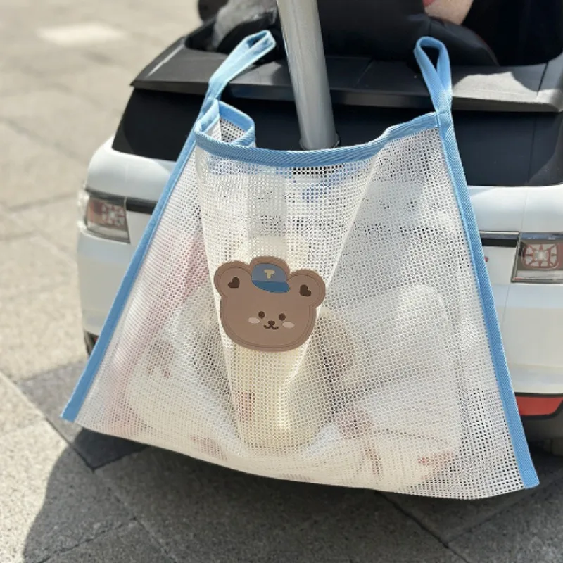 Bolsa colgante de dibujos animados para cochecito de bebé, almacenamiento de pañales de juguete, artículos diversos para coche, bolsa colgante para carrito, suministros para bebé