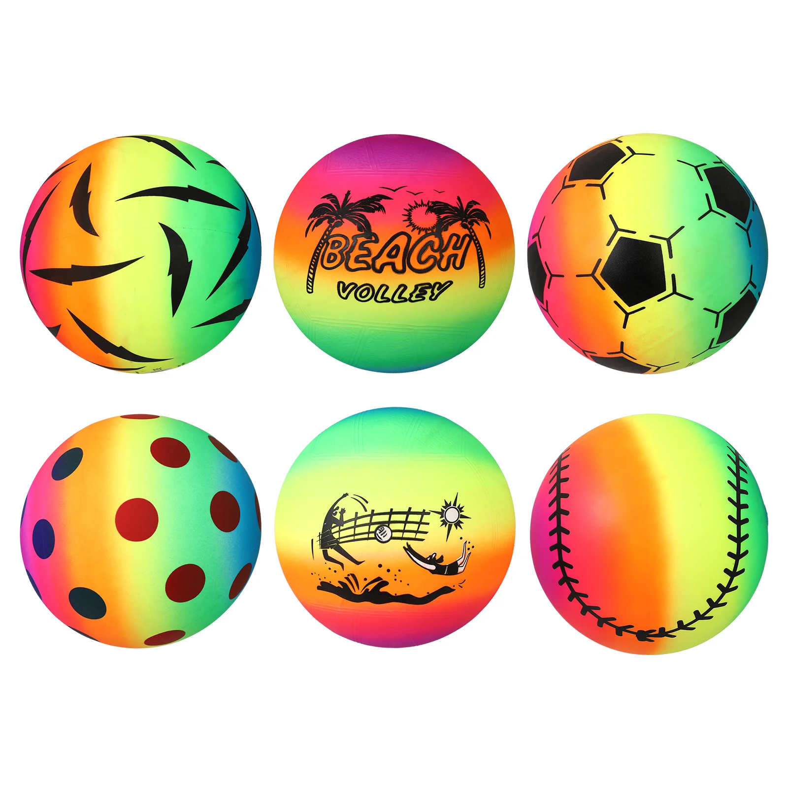 

6 Pcs Beach Toys Inflatable Ball Kid Floating PVC Pool Funny Balls Kids Colorful Child