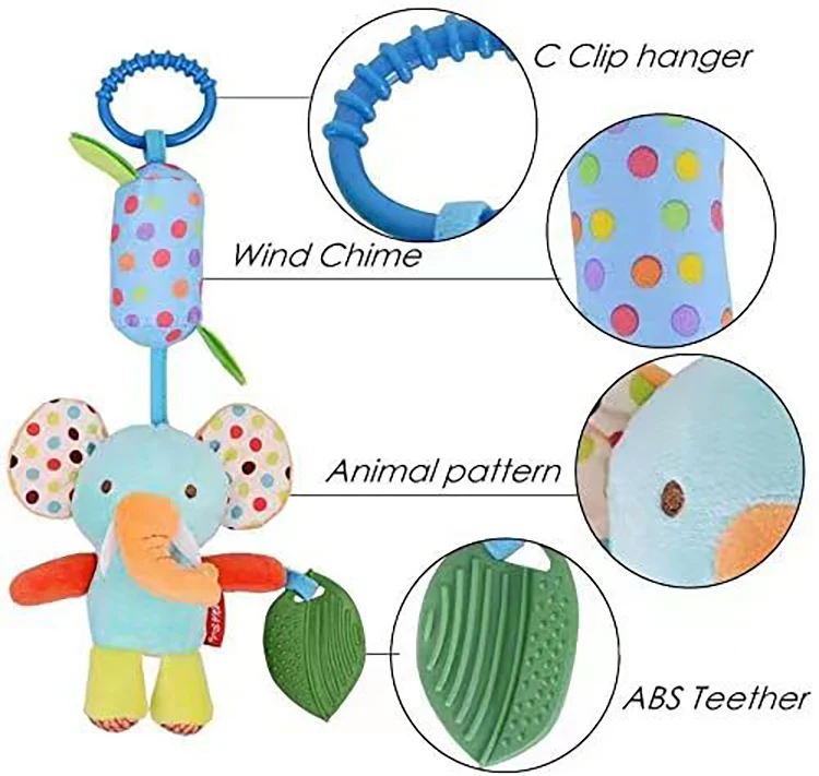 Baby Crib Bell Rattles โทรศัพท์มือถือการ์ตูนสัตว์ Bell ของเล่นทารกแรกเกิด Rattle แขวนตุ๊กตา 0-24 เดือน Teether ของเล่นคริสต์มาสของขวัญ