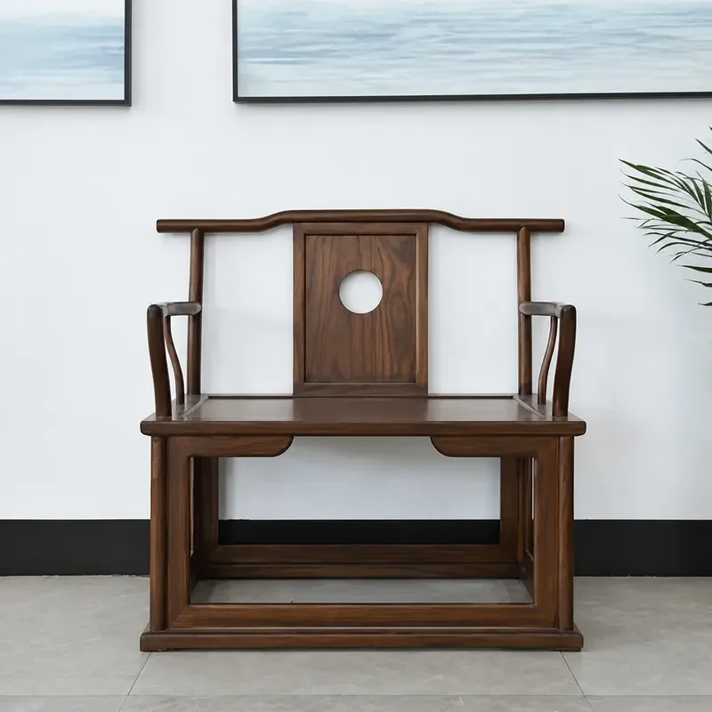 New Chinese Master Chair Tea Chair Old Elm Zen Chair Tea Chair Solid Wood Enclosure Chair Leisure Chair Simple Wood Chair