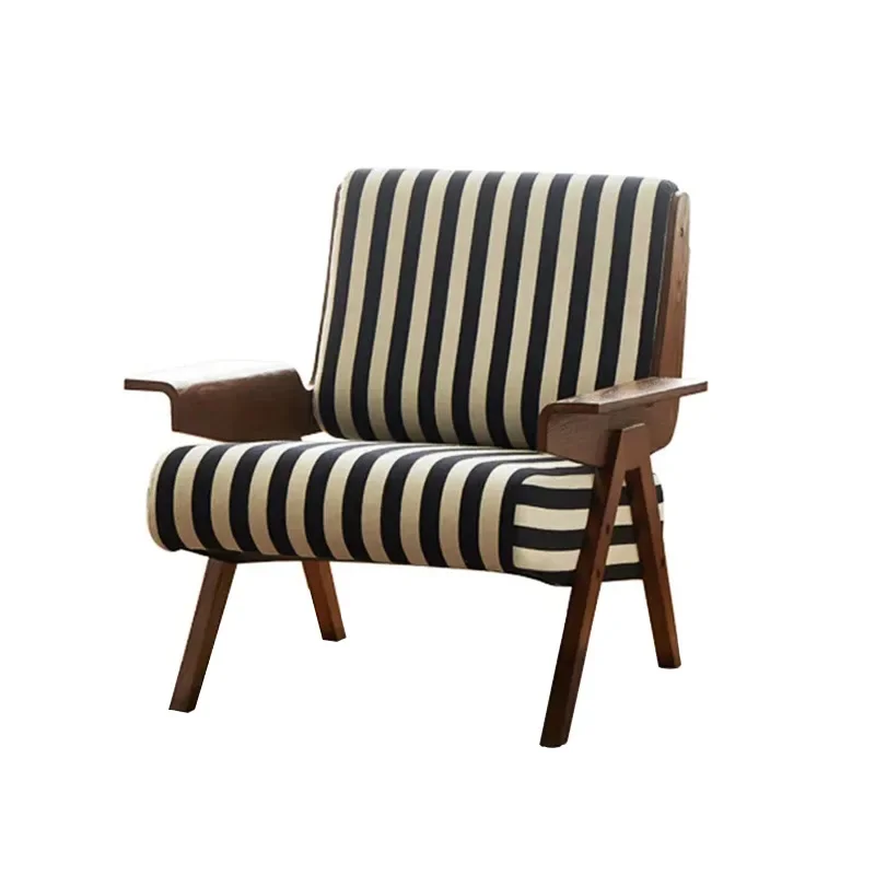 

French retro single sofa design zebra chair antique living room home leisure chair
