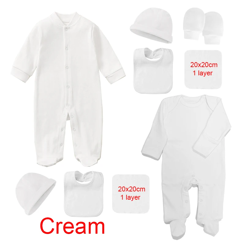 Newborn Baby Clothing Sets Rompers Bonnets Bibs Towel Hospital Kits Sleepsuit Jumpsuit Growing One-Pieces Grows Roupa Jumpers