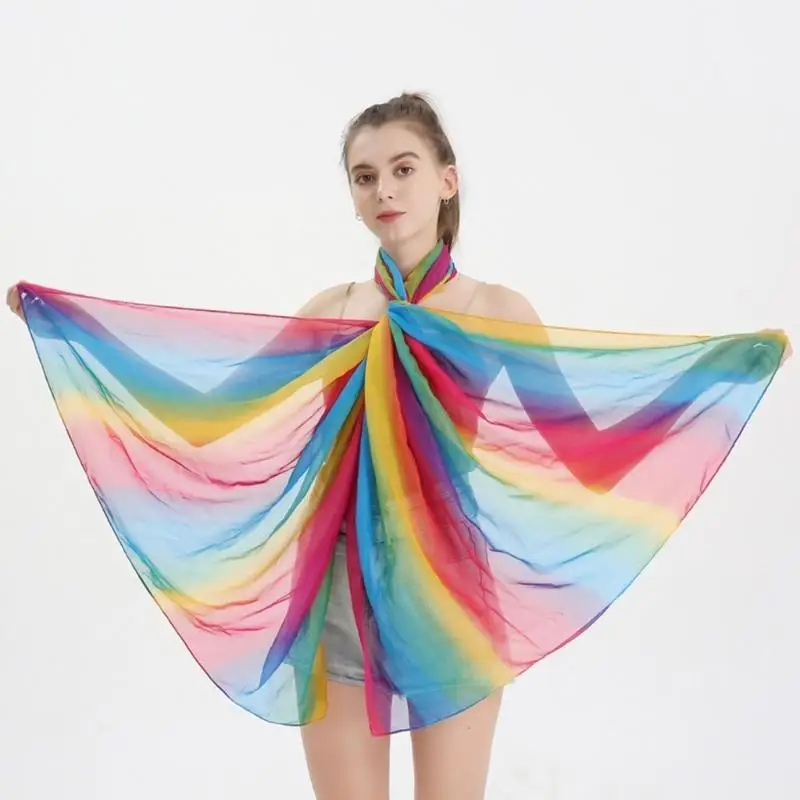 652F أوشحة نسائية عصرية كبيرة شال صيفي رائع وخفيف الوزن حجاب نحيف للأم