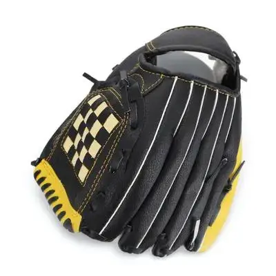 

1pc Baseball Glove Men Youth Adult Softball Protective Fielding Mitts Black Durable Strong Impact Resistant Environmentally