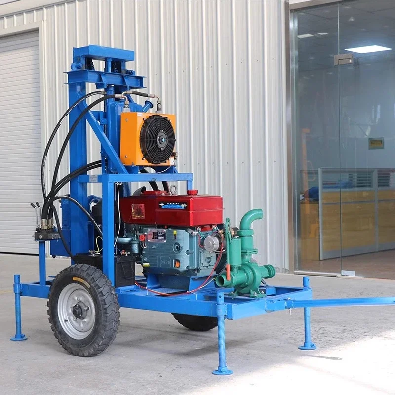 Deep Artesian Well Drilling Rig Diesel Borehole Machine 300m Crawler Mounted Mini Samll Drill Rig Hot
