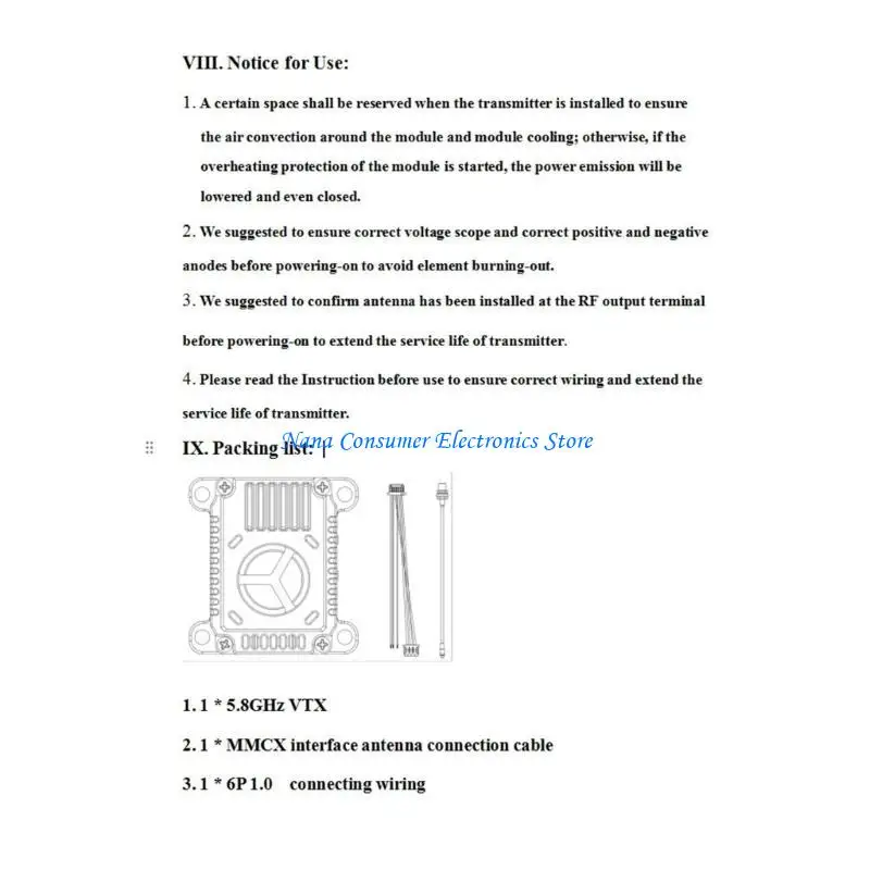 

G7NE 5,8 ГГц 3W Video Transmetter 48CH Регулируемая мощность 25 МВт/1000 МВт МВт 3000 МВт