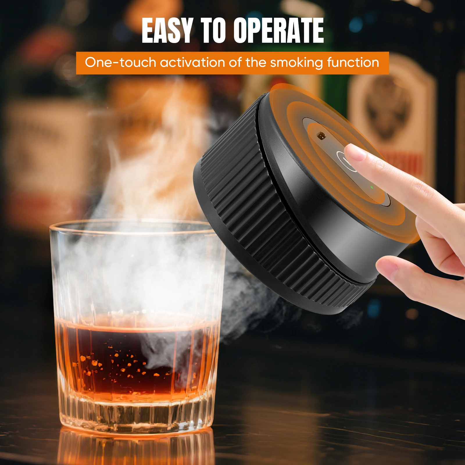 

Electric Cocktail Smoker Set - 6 Wood Chips Included, Flame-Free Smoking Kit for Bourbon, Whiskey, Beer & Wine