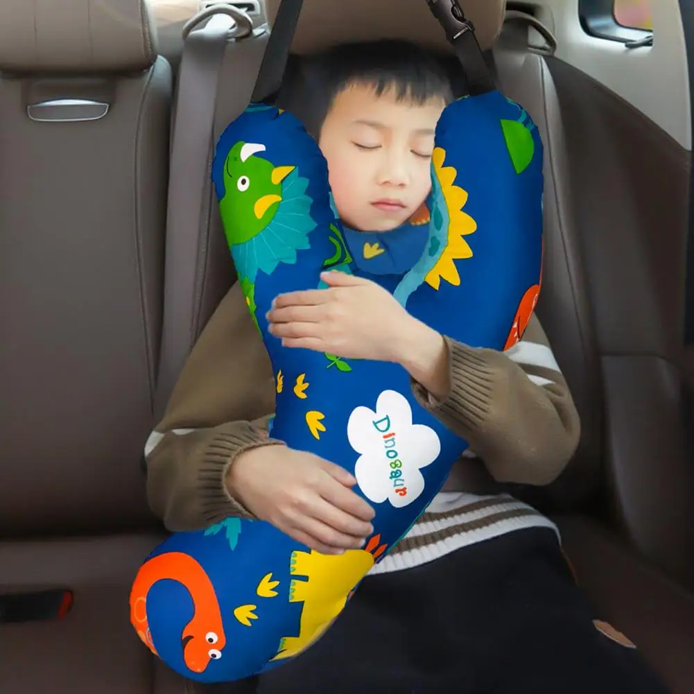 Car Pillow Polyester Fabric Car Neck Pillow Ergonomic Y-shaped Car Travel Pillow with Soft Breathable Fabric Pp Cotton for Kids