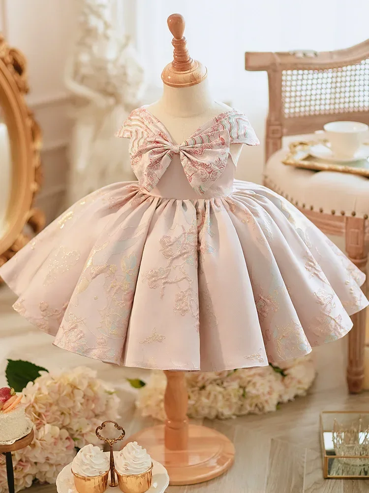 Flower Girl Dress for Wedding Kids Birthday Party Easter Dress Little Girl Evening Gown Piano Performance Dress Baby Christening