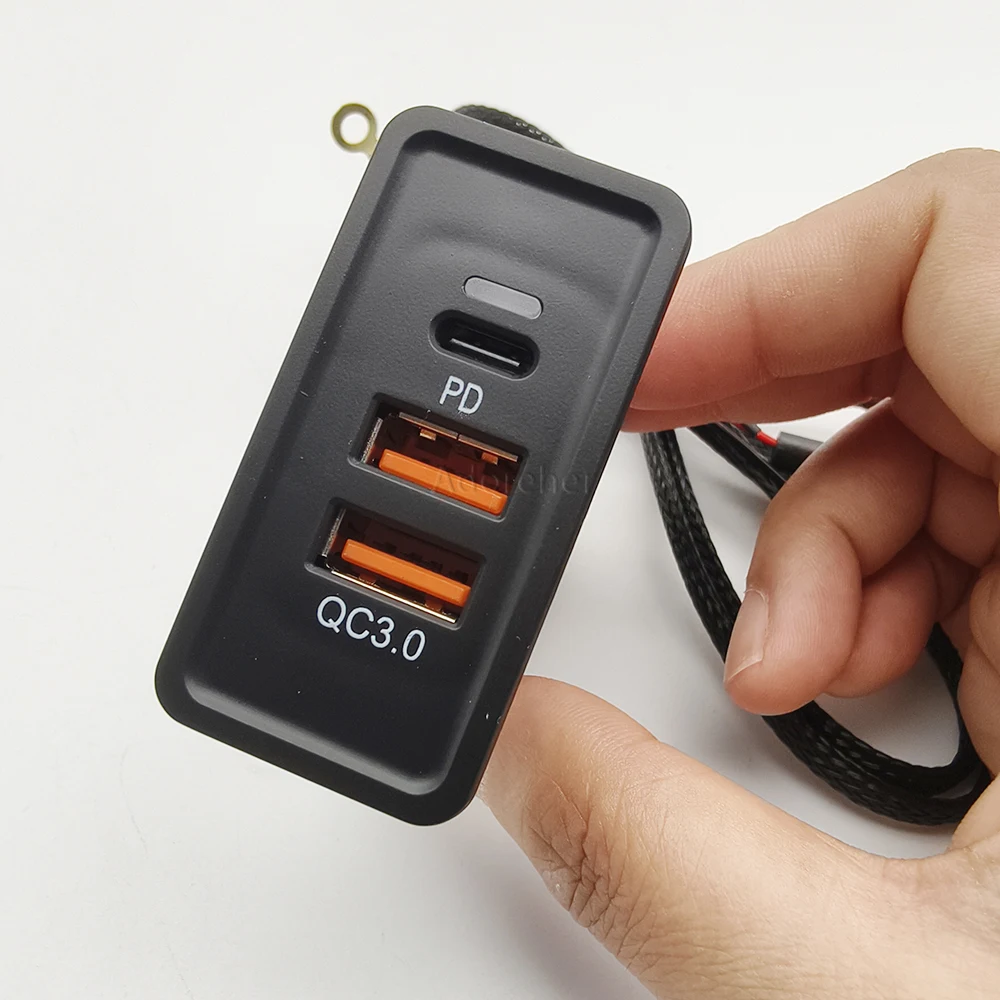 سيارة تعديل شحن المقبس مخرج طاقة التبديل سيارة المزدوج USB شحن سريع QC3.0 مهايئ شاحن الهاتف لشركة فولكس فاجن جولف 7 اكسسوارات #4