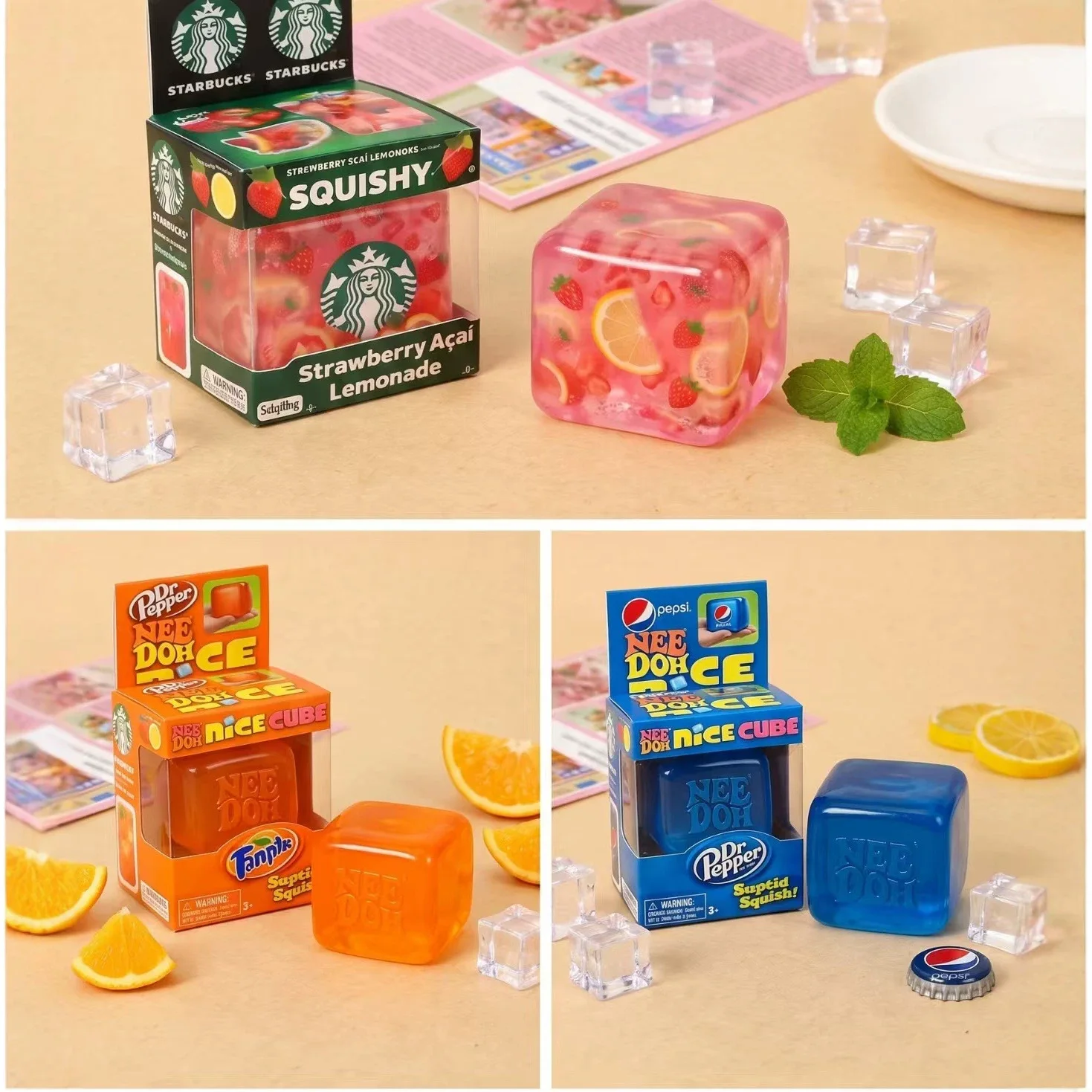 

Nee Dohn Nice Cube Dr Pepper Squishy Stress Relief Toy,Soft Squeeze Fidget Cube for Kids & Adults,Anxiety Relief Sensory Toy