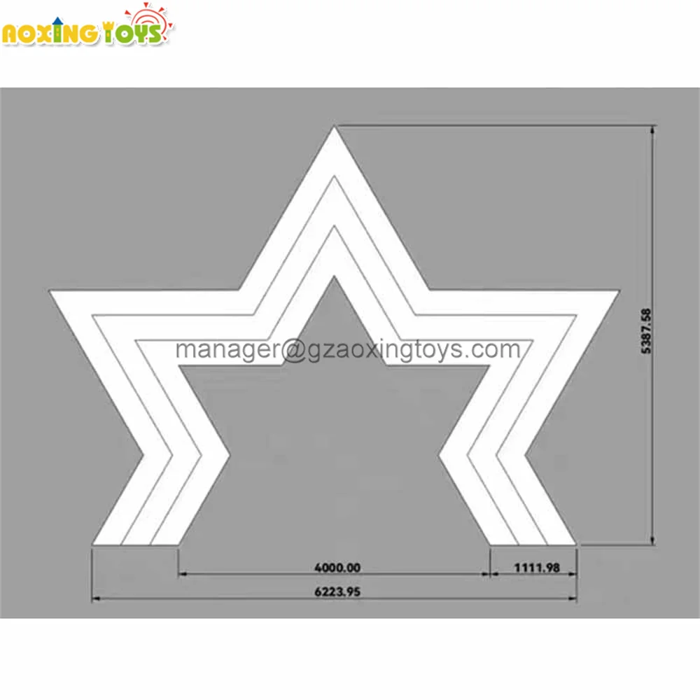 White Inflatable Star Arch For Outdoor Advertising Party Opening Ceremony Marathon With Blower