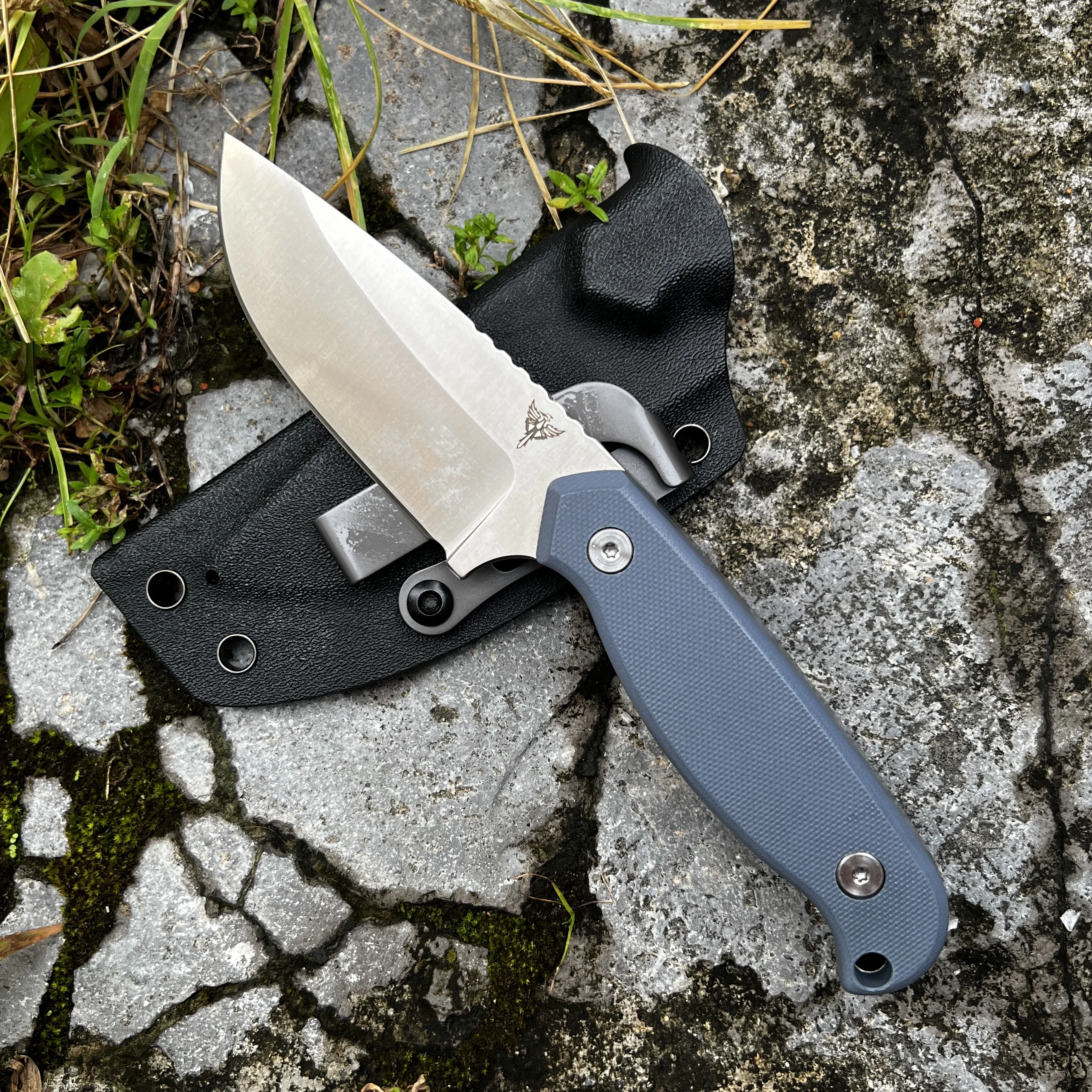 New DC53 integrated steel fixed knife for outdoor hiking, fishing and survival, high hardness meat cutting knife for home use