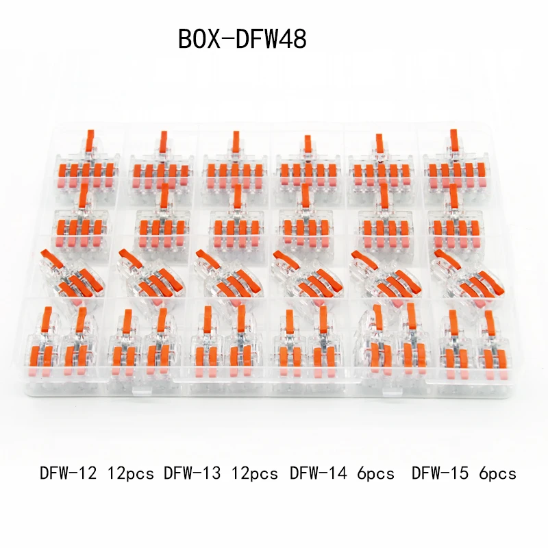 

30PCS BOXS Mini Quick Connect Connectors Compact Wiring Splicing Push in Multi Link Junction Box 1 In/Out with Fixed Holes