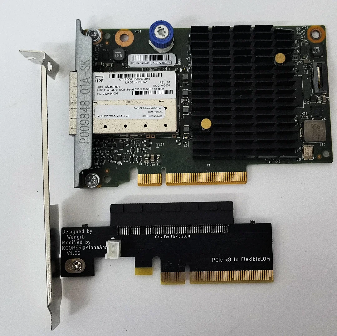 556FLR-SFP + 764460-001 732454-001 10GB dual port 10 Gigabit network interface card