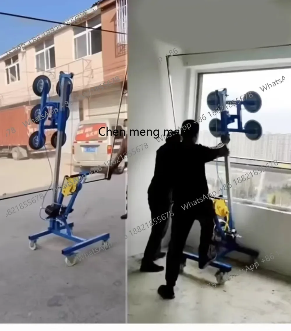 New arrive Heavy-Duty Glass Suction Cup Cart  Manual Hand Crank Electric-Powered Options  Compact Small and Large Capacity Model