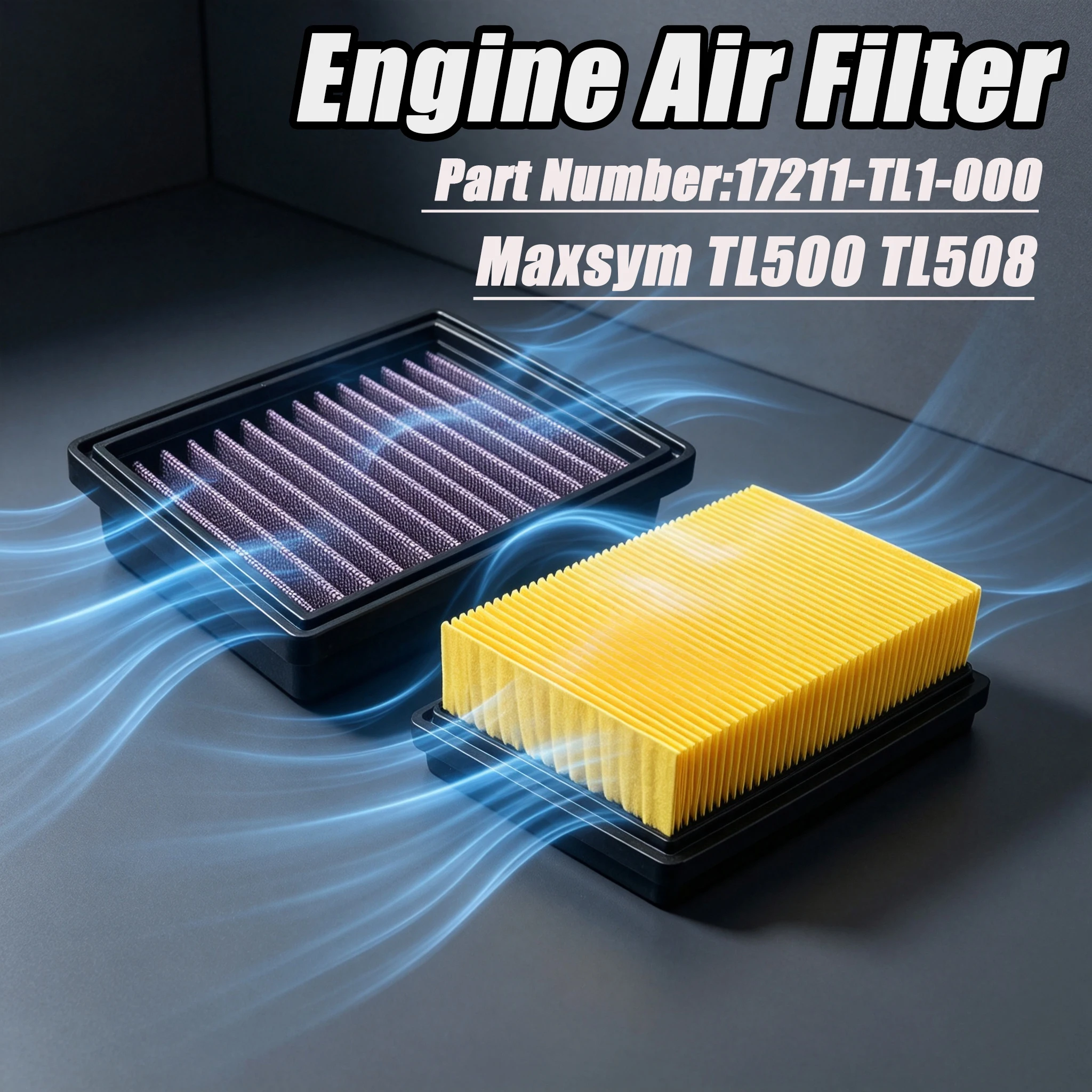 Motorcycle Replacement Engine Air Filter Cleaner For SYM Maxsym TL500 TL508 17211-TL1-000 Air Intake Filter Element