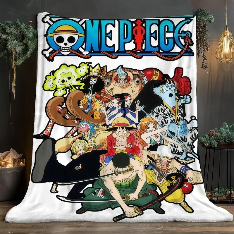 One Piece Straw Hat Crew 2026 Flannel Blanket 3D Print Soft Warm All Members Group Throw Blanket Lightweight Cozy Bedding Fans