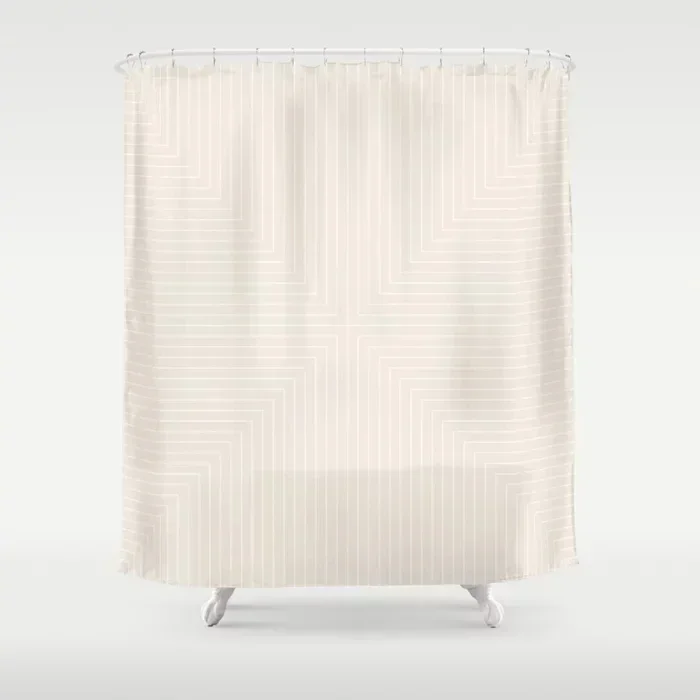 Simple Geometric Linear Pattern Bathroom Curtains Home Decor Waterproof Bathtub Creative Personality Shower Curtains with Hooks