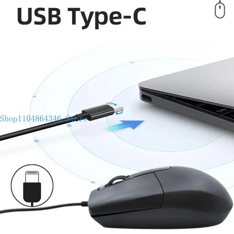652F Optical USB Type C Mouse 3 Buttons for PCs, Cellphones, and Tablets Celephones