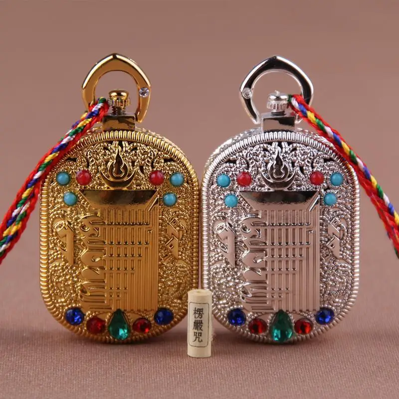 

Непальский кулон в коробке с десятью сил, серебряный позолоченный буддийский амулет, ожерелье, духовное соединение, ювелирные изделия для медитации ручной работы