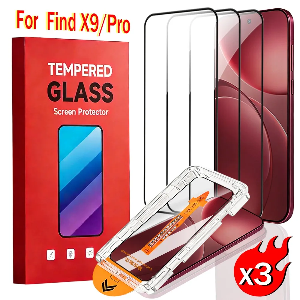 

1-3 шт. защитная пленка из закаленного стекла HD для OPPO Find X9 X9 Pro, без пыли, простая установка, защита от царапин, прозрачная, полное покрытие экрана