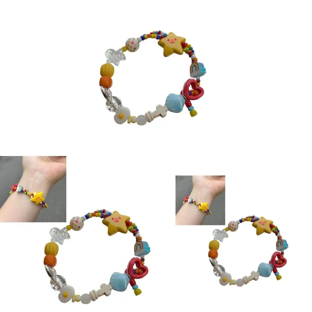 Colorful Beaded Bracelet Simple Star Stretch Bracelets Summer Jewelry